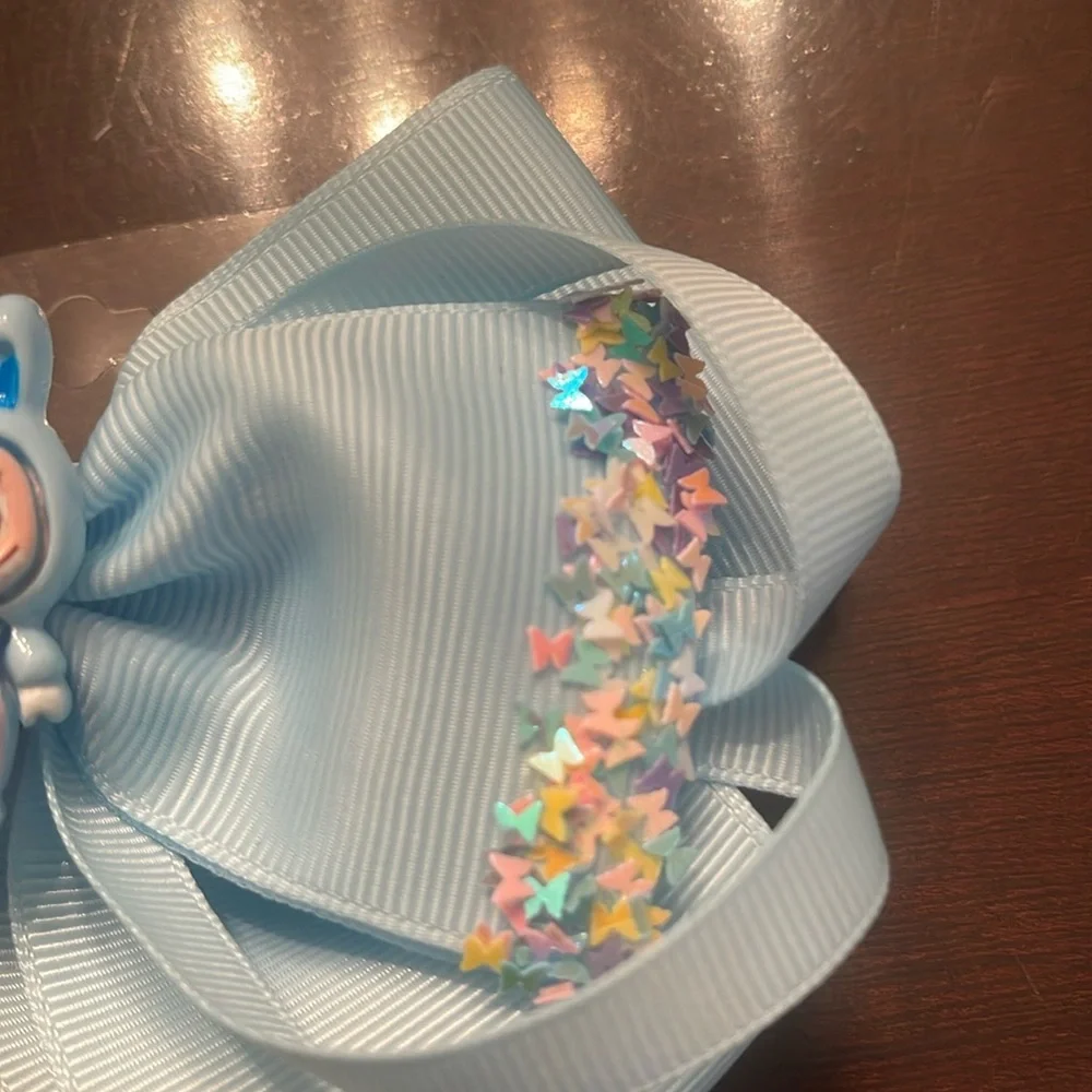 Blue Hair Bow labubu monster Charm butterfly glitter Accents new